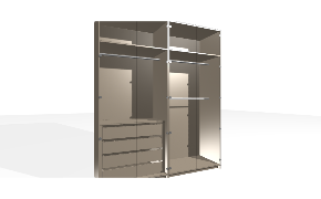 2 Module Wardrobes for Bedroom – Customizable Storage Solutions. Module 1: custom wardrobe. The carcass is with lowered sides. The interior includes single section. The interior includes bottom section with drawer box (intern...